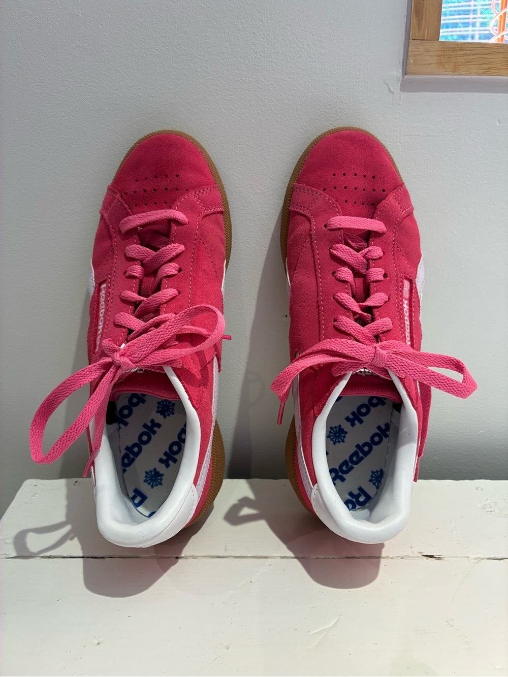 Reebok Club C Grounds UK Pink Suede Vintage Sneakers Gum Sole US 8 / EU 38.5 - Picture 4 of 10